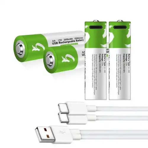 Original USB Type-C Fast Charging Rechargeable Battery AA 1.5V (4 piece Battery)