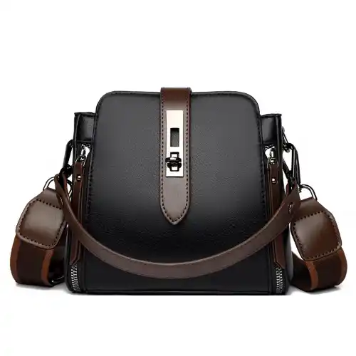 High-quality Messenger Bags For Women Luxury Crossbody Shoulder Bags Female (Black)