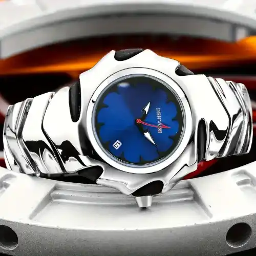 DENVOSI Premium Metal Watch – Bold Design (Blue Dial)