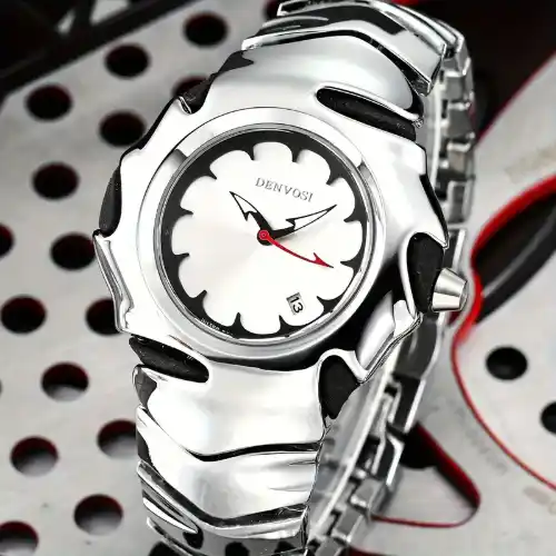 DENVOSI Premium Metal Watch – Bold Design (Silver Dial)