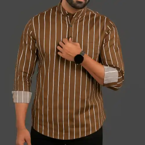 Premium Long Sleeve Striped Katua for Men