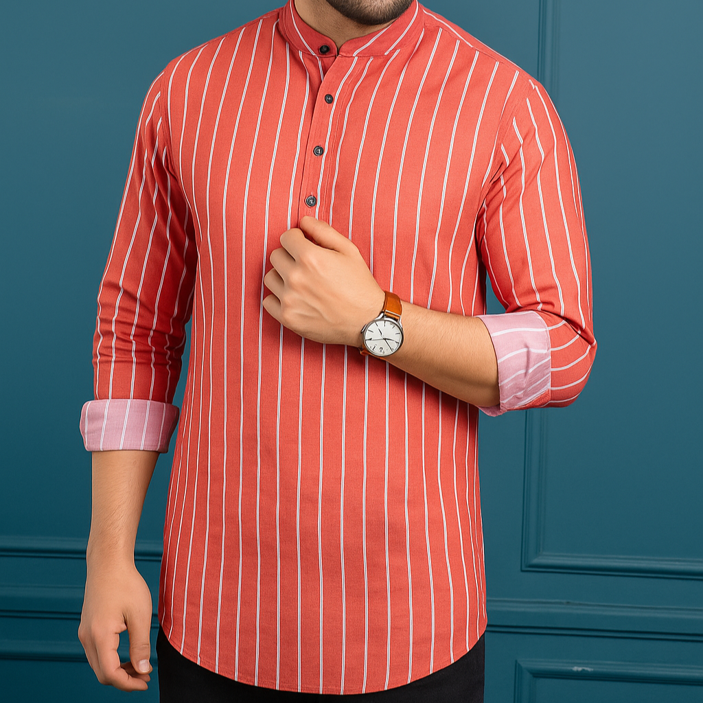 Premium Long Sleeve Striped Katua for Men