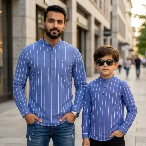 Father & Son Premium Striped Cotton Katua