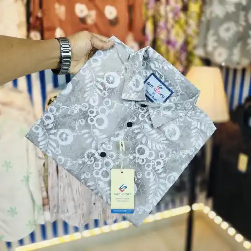 Pure Cotton Half Sleeve Print Shirt for Men's