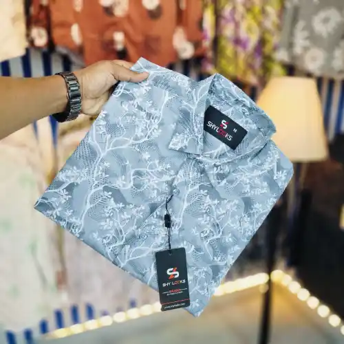 Pure Cotton Half Sleeve Print Shirt for Men's