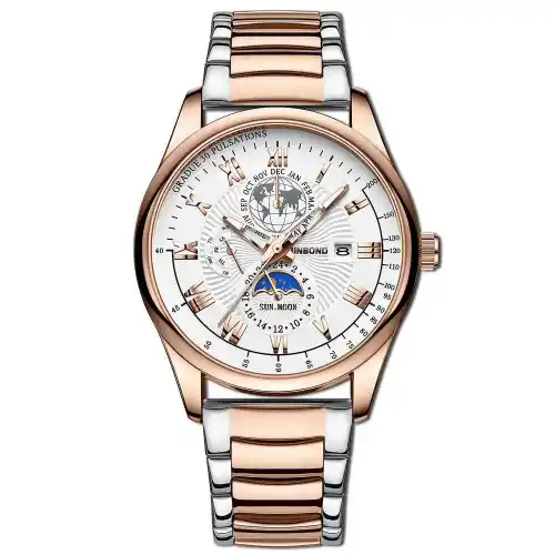 BINBOND B3982 New Style Silver Men Quartz Watch