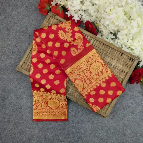 Premium Silk Katan Saree (Ocean Green, Sky Blue, Purple, Red, Green)
