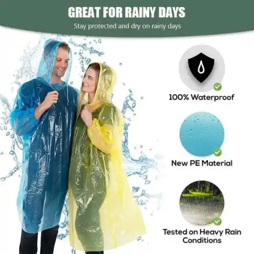 Rain Card, Wallet Rain Coat, Pocket Rain Coat, Rain Coat For Man And Women (10Pcs)