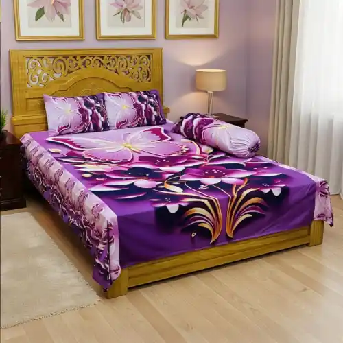 Water Proof China Premium 3D Design Bed Sheet King Size (7.8ft/6.8ft)