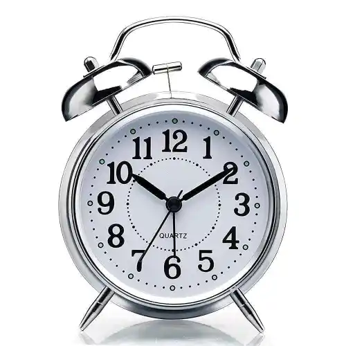 Round Cooper Metal Twin Bell Alarm Clock