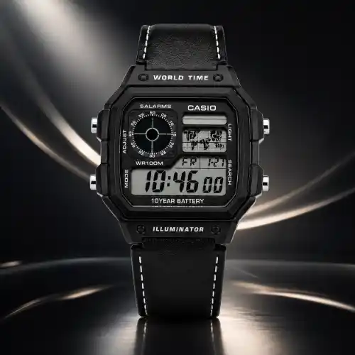 CASIO ILLUMINATOR LEATHER STRAP PREMIUM WATCH