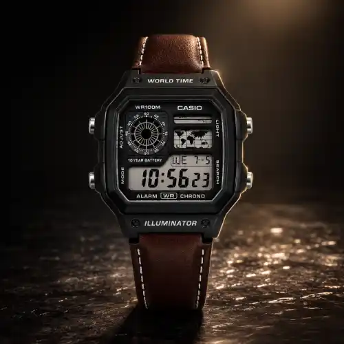 CASIO ILLUMINATOR LEATHER STRAP PREMIUM WATCH